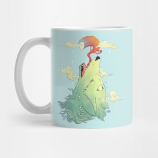 Howling Wolf With Ghost, Colorful Artwork Mug